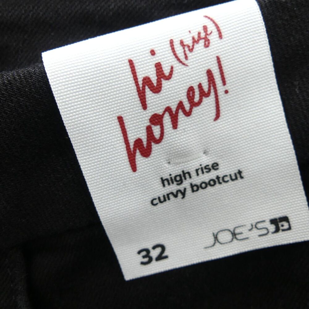 Joe's Jeans The Hi Honey High Rise Curvy Bootcut Jeans Size 32 Black Raw Hem - Picture 6 of 10